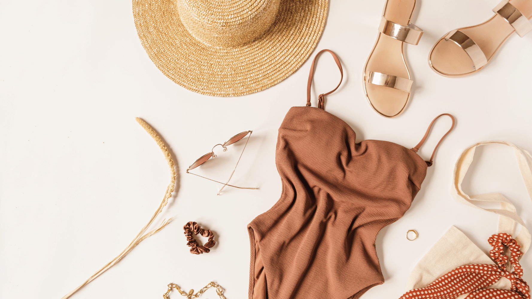 brown bathing suit with accessories: The Power of Perception: Influencing Consumer Choices with Studio Photography for Your Swimwear Brand