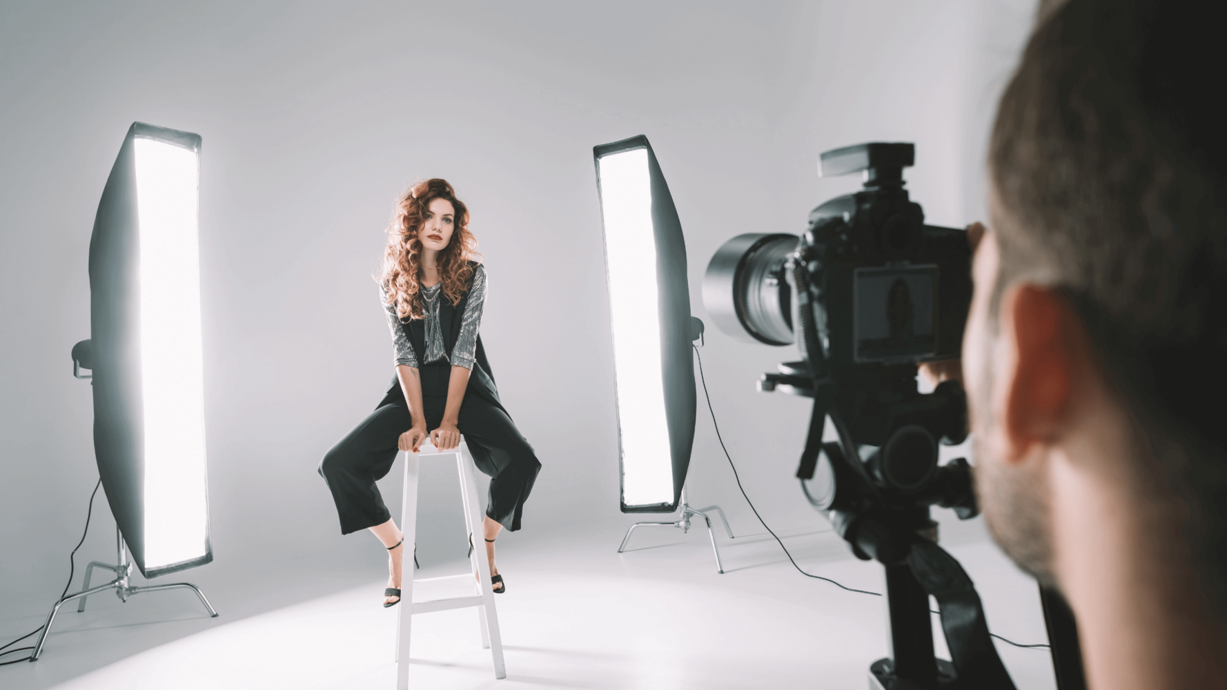 On-model photography shoot in a studio setting which benefits your online store