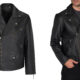 Ghost mannequin photography of black leather jacket vs. live model photography of the same black leather jacket.