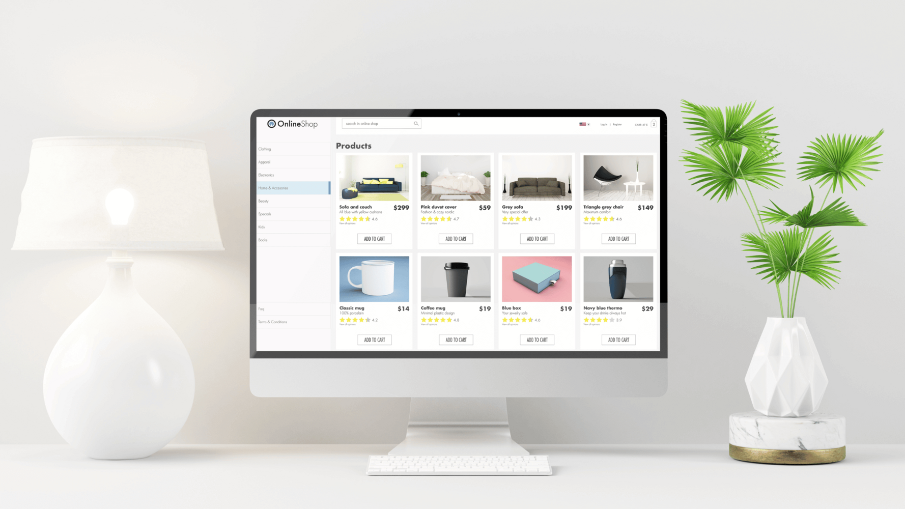 e-commerce website with quality e-commerce service photography for its products