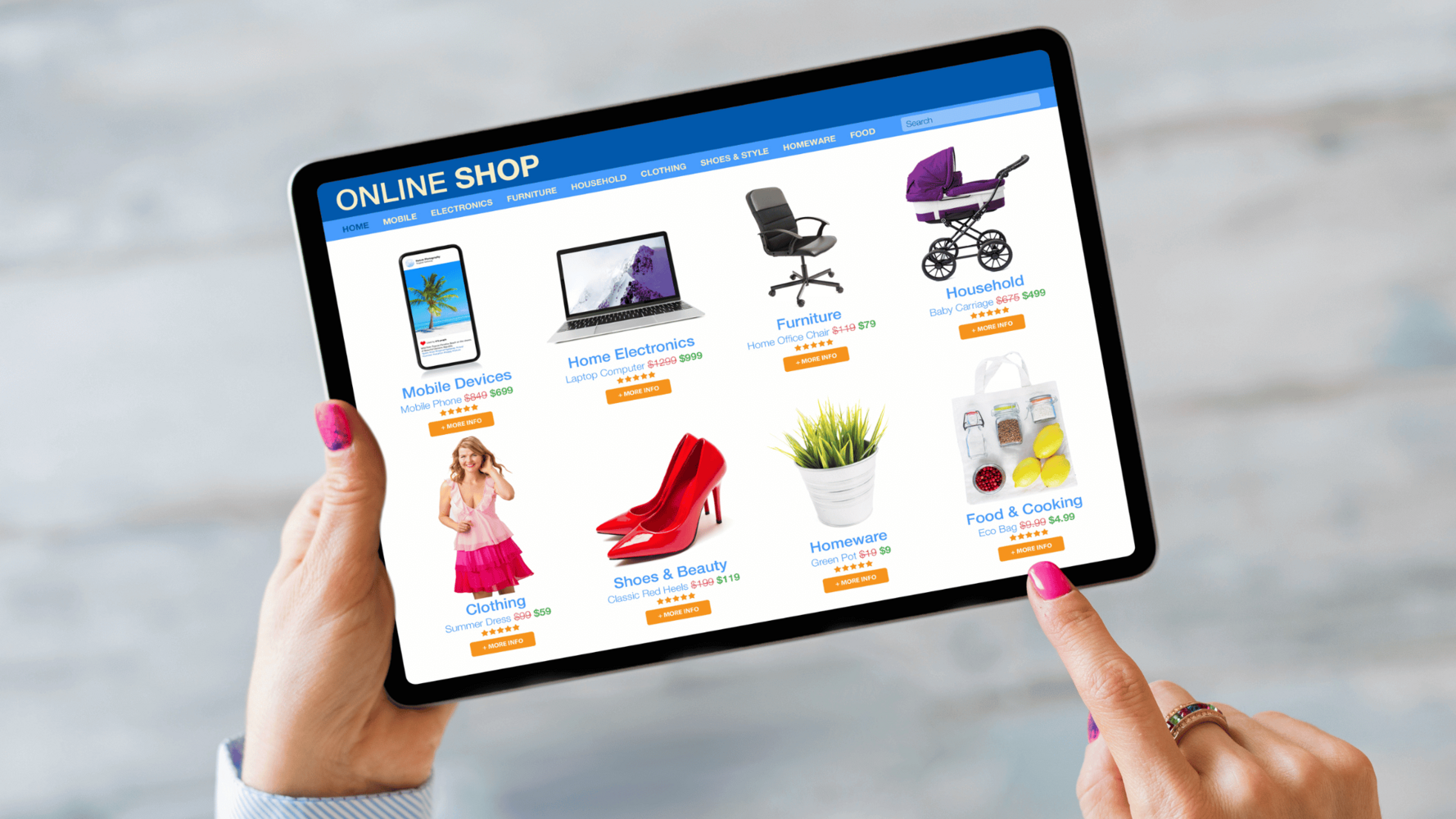 online tablet screen depicting an example of Wal-Mart Marketplace product photography